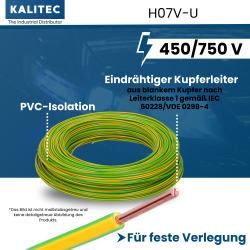 Kalitec H07V-U 2,5 mm² grün-gelb 100m Karton
