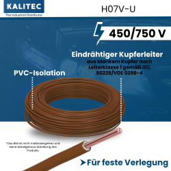 Kalitec H07V-U 2,5 mm² braun 100m Karton