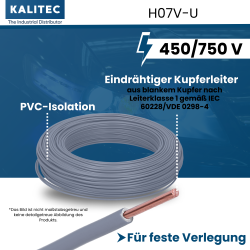 Kalitec H07V-U 2,5 mm² grau 100m Karton