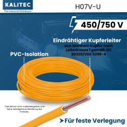 Kalitec H07V-U 2,5 mm² orange 100m Karton
