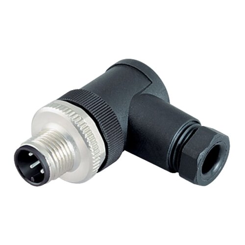 binder 99-0429-27-04 M12 Winkelstecker 3-polig, Schraubklemme, ungeschirmt, IP67, 4,0–6,0 mm