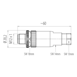 binder 99-0429-314-04 M12 Kabelstecker 4-polig,...