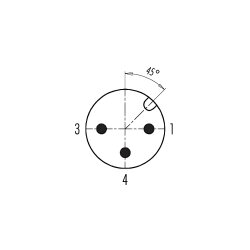 binder 99-0429-324-04 M12 Winkelstecker 4-polig, Schraubklemme, ungeschirmt, IP67, 2,5–3,5 mm