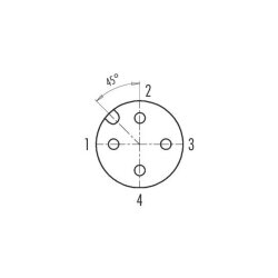 binder 99-0430-12-04 M12 Kabeldose 4-polig, Schraubklemme, ungeschirmt, IP67, 6,0–8,0 mm