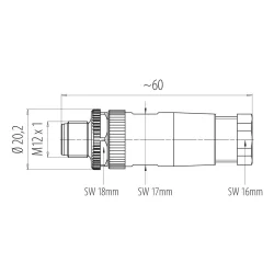 binder 99-0437-12-05 M12 Kabelstecker 5-polig,...