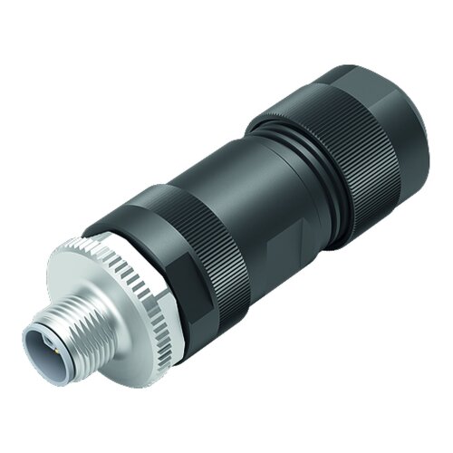 binder 99-0639-29-05 M12 L Kabelstecker 4+FE, ungeschirmt, Schraubklemme, IP67, 8,0–13,0 mm