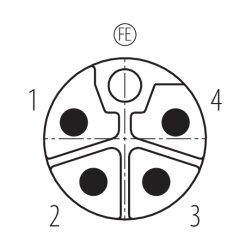 binder 99-0639-29-05 M12 L Kabelstecker 4+FE, ungeschirmt, Schraubklemme, IP67, 8,0–13,0 mm