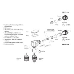 binder 99-1437-822-05 M12 Winkelstecker 5-polig, schirmbar, Schraubklemme, IP67, 6,0–8,0 mm