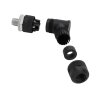 binder 99-0639-370-05 M12 L Winkelstecker 4+FE, ungeschirmt, IP67, mit PE-Anbindung, 8,0–13,0 mm