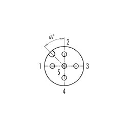binder 99-1436-822-05 M12 Winkeldose 5-polig, schirmbar, Schraubklemme, IP67, 6,0–8,0 mm