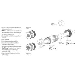 binder 99-0640-29-05 M12 L Kabeldose 4+FE, Schraubklemme, ungeschirmt, IP67, 8,0–13,0 mm