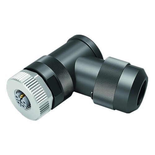 binder 99-0640-370-05 M12 L Winkeldose 4+FE, Schraubklemme, ungeschirmt, IP67, 8,0–13,0 mm