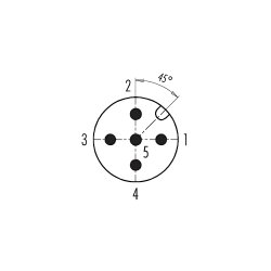 binder 99-1437-824-05 M12 Winkelstecker 5-polig, schirmbar, Schraubklemme, IP67, 4,0–6,0 mm