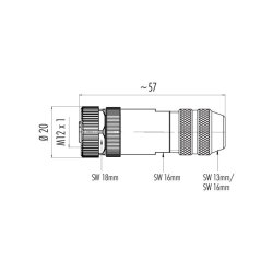 binder 99-1486-812-08 M12 Kabeldose 8-polig, schirmbar,...