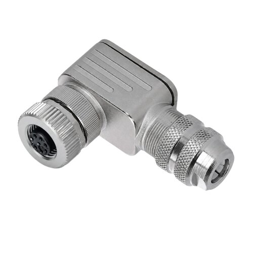 binder 99-1486-822-08 M12 Winkeldose 8-polig, schirmbar, Schraubklemme, IP67, 6,0–8,0 mm