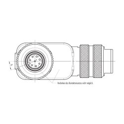 binder 99-1486-822-08 M12 Winkeldose 8-polig, schirmbar, Schraubklemme, IP67, 6,0–8,0 mm