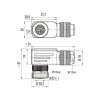 binder 99-1486-822-08 M12 Winkeldose 8-polig, schirmbar, Schraubklemme, IP67, 6,0–8,0 mm