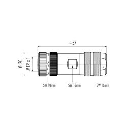 binder 99-1486-914-08 M12 Kabeldose 8-polig, schirmbar,...