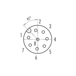 binder 99-1486-914-08 M12 Kabeldose 8-polig, schirmbar, Schraubklemme, IP67, 8,0–10,0 mm
