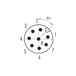 binder 99-1487-812-08 M12 Kabelstecker 8-polig, schirmbar, Schraubklemme, IP67, 6,0–8,0 mm