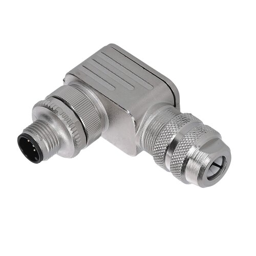binder 99-1487-822-08 M12 Winkelstecker 8-polig, schirmbar, Schraubklemme, IP67, 6,0–8,0 mm