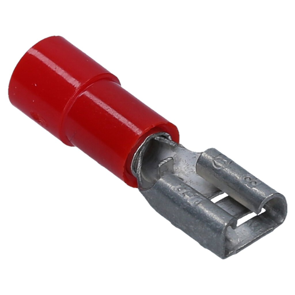 100x Flachstecker Flachsteckhülsen Rot Quetschverbinder Isoliert Kabelschuhe RF