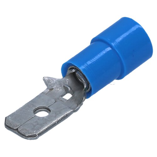 Flachstecker Rundstecker Stoßverbinder Flachsteckhülsen Kabelschuhe Stecker  (Flachstecker 6,3mm, Blau (für 1,5-2,5mm²))