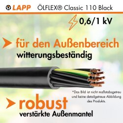 Lapp 1120241 ÖLFLEX CLASSIC 110 Black 0,6/1kV 7G0,75mm² Anschlussleitung