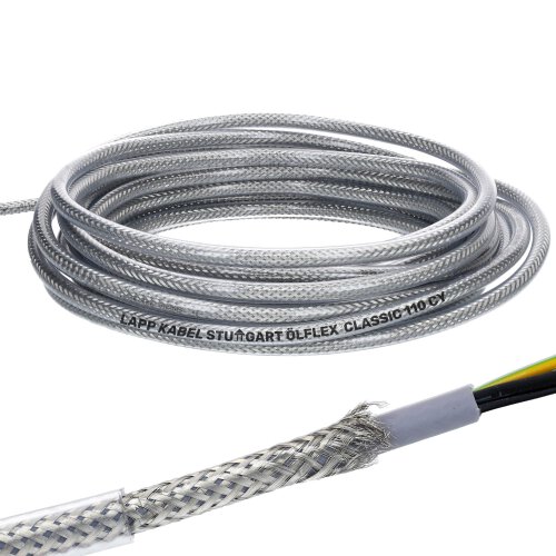 Lapp 1135103 Ölflex Classic 110 CY 3G0,75mm² shielded control cable with transparent outer sheath