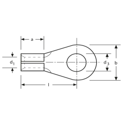 はんだ付けケーブル ラグ 10 ～ 16 mm² M6 錫メッキ真鍮