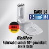 Kalitec KA06-L4 rørformet kabelsko 90° vinklet 2,5 mm² M4