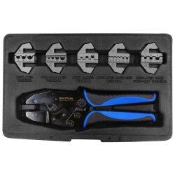 SW-Stahl 42585L Kabelschuhklemmzangensatz, auswechselbare Mundstücke, 6-teilig