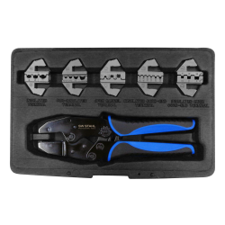 SW-Stahl 42585L Kabelschuhklemmzangensatz, auswechselbare Mundstücke, 6-teilig