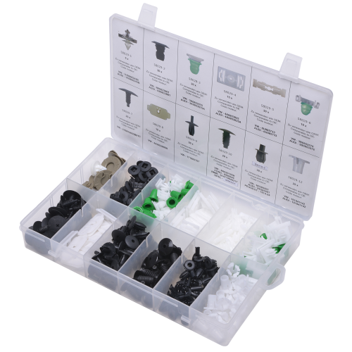 Assortimento di clip di fissaggio SW-Stahl S8029, VW, 255 pezzi