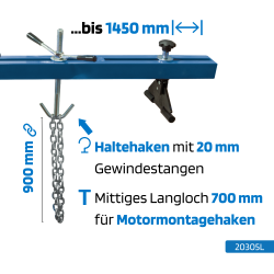 SW-Stahl 20305L motorbro, 500 kg