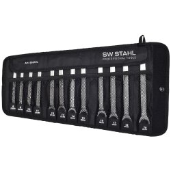SW-Stahl 03510L Jeu de clés à cliquet à fourche, 8-19 mm, 12 pièces