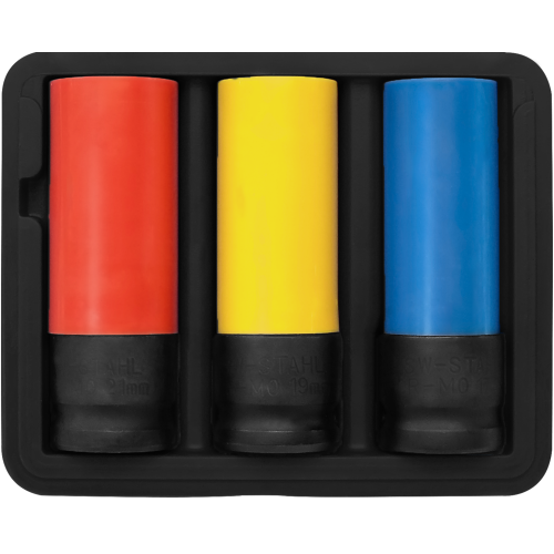 SW-Stahl 07870L wielmoerdoppen, 1/2" inch, 17-21 mm, 3-delig