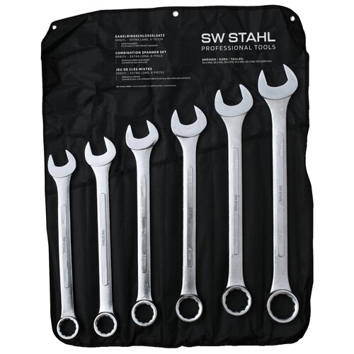 SW-Stahl 00927L Crescent wrench set, 34-50 mm, extra long, 6 pieces
