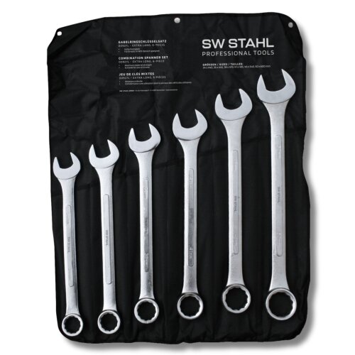 SW-Stahl 00927L kombinēto uzgriežņu atslēgu komplekts, 34-50 mm, īpaši garš, 6 gab.