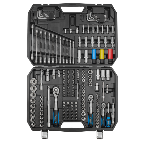 SW-Stahl 07635L ソケット レンチ セット、1/4"、3/8"、1/2" インチ。176 個 I ラチェット ボックス I ラチェット ボックス I ナット ボックス