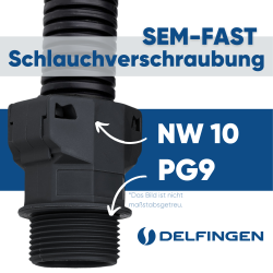 Schlemmer 3805004 slangefitting SEM-FAST lige PG 9/NW10 sort