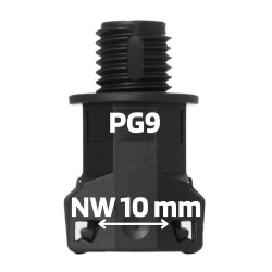 Schlemmer 3805004 slangefitting SEM-FAST lige PG 9/NW10 sort