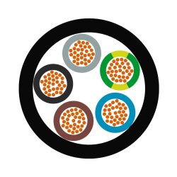 Lapp 16001293 H07RN-F 5G2,5mm² rubberen kabel met groen-gele aardgeleider 5x2,5mm²