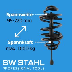 SW-Stahl 10212L teleskopisk fjærkompressor, VAG, 9 stk.