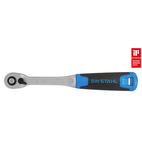 SW-Stahl 06012L Umschaltknarre 1/2 Zoll I feinverzahnte Ratsche für Auto mit 72 Zähnen I Knarre 1/2 Zoll mit Vierkantantrieb und schlanker Ausführung