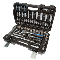 SW-Stahl 07797L Steckschlüsselsatz, 1/4", 1/2" Zoll, 97-teilig I Ratschenkasten I Knarrenkasten I Nusskasten