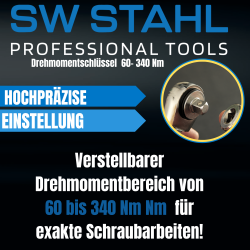 Llave dinamométrica de taller SW-Stahl 03885L, 1/2 pulgada, 60-340 Nm