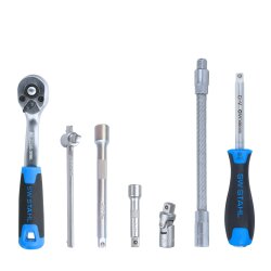 SW-Stahl 07748L Steckschlüsselsatz 1/4" Zoll Sechskant I Werkzeugkoffer 48-teilig I Knarrenkasten klein I Ratschenkasten für Auto I Nusskasten mit Ratsche I Steckschlüssel und Bitsatz