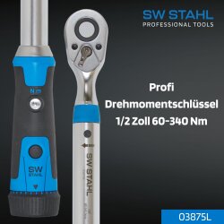 SW-Stahl 03875L Profi Drehmomentschlüssel, 1/2" Zoll, 60-340 Nm