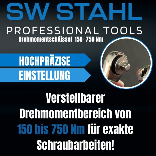 SW-Stahl 03877L Profi Drehmomentschlüssel, 3/4 